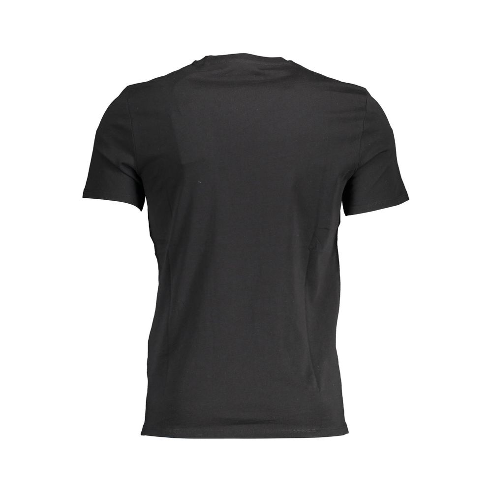 Camiseta con cuello en V elegante y logo de Guess Jeans en negro clásico