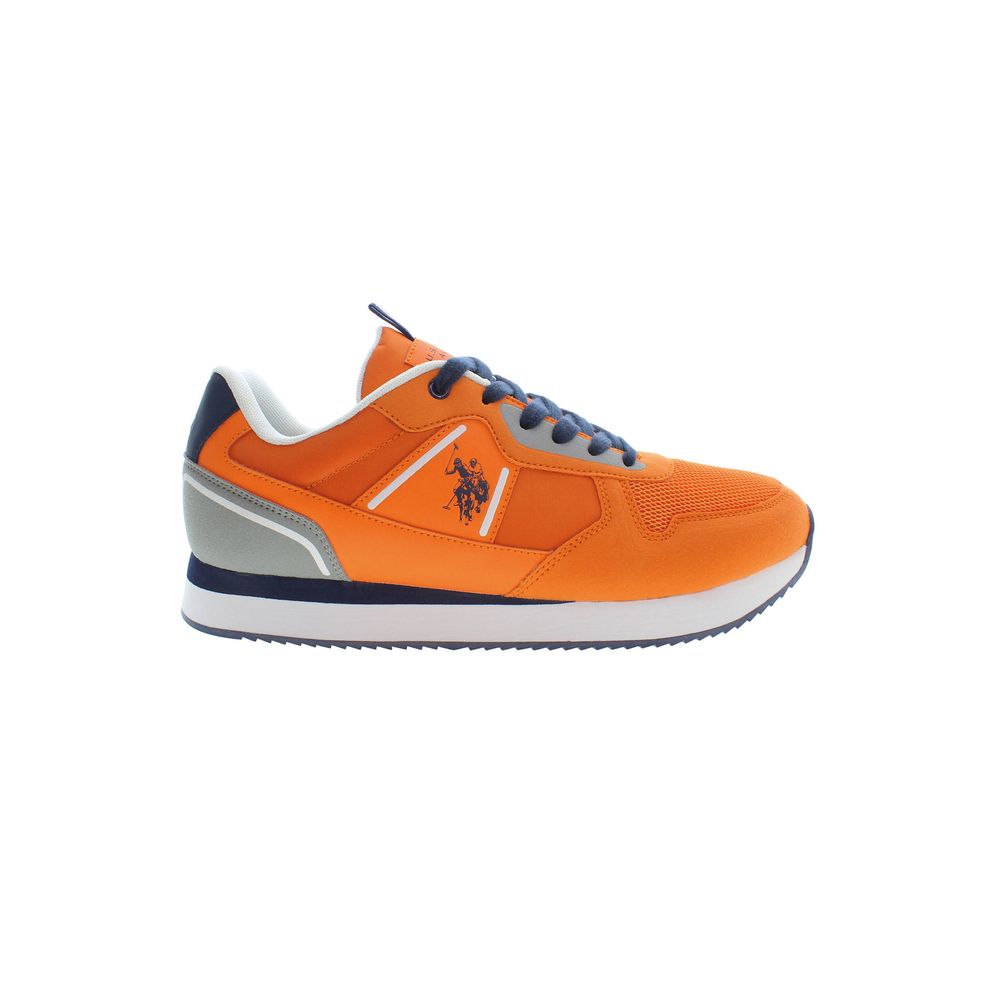 US POLO ASSN. Zapatillas deportivas con cordones y detalle de logotipo en color naranja