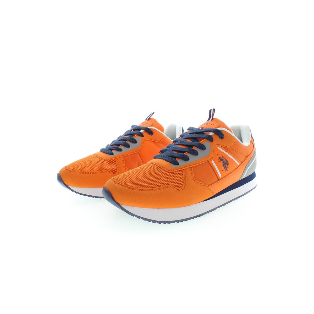 US POLO ASSN. Zapatillas deportivas con cordones y detalle de logotipo en color naranja