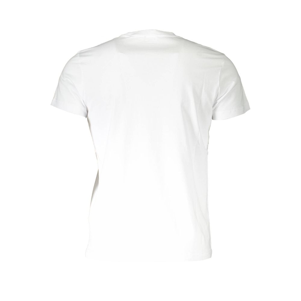 Camiseta elegante de cuello redondo blanca con detalle de logotipo de Diesel