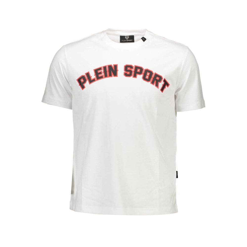 T-shirt en coton blanc Plein Sport Sporty Elegance