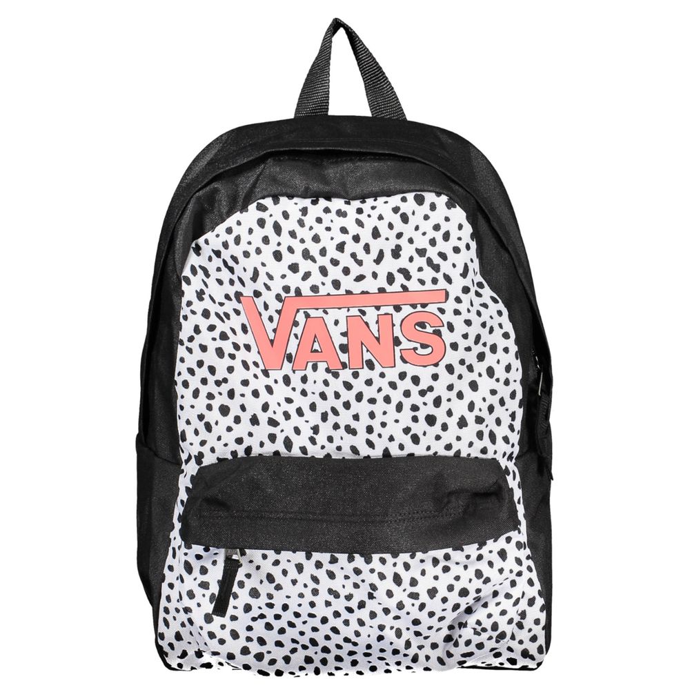 Mochila elegante de poliéster negra con detalle de logotipo de Vans