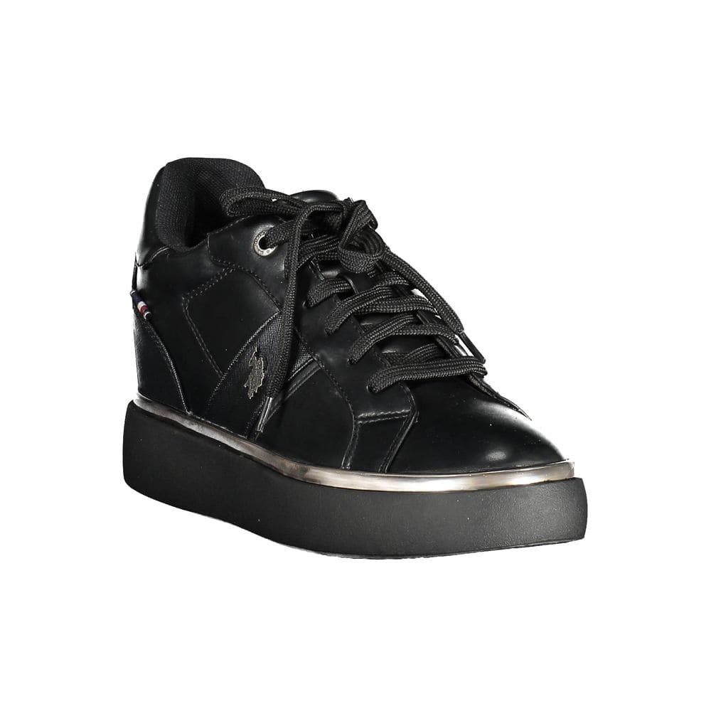 US POLO ASSN. Zapatillas elegantes negras con cordones y detalle de logotipo