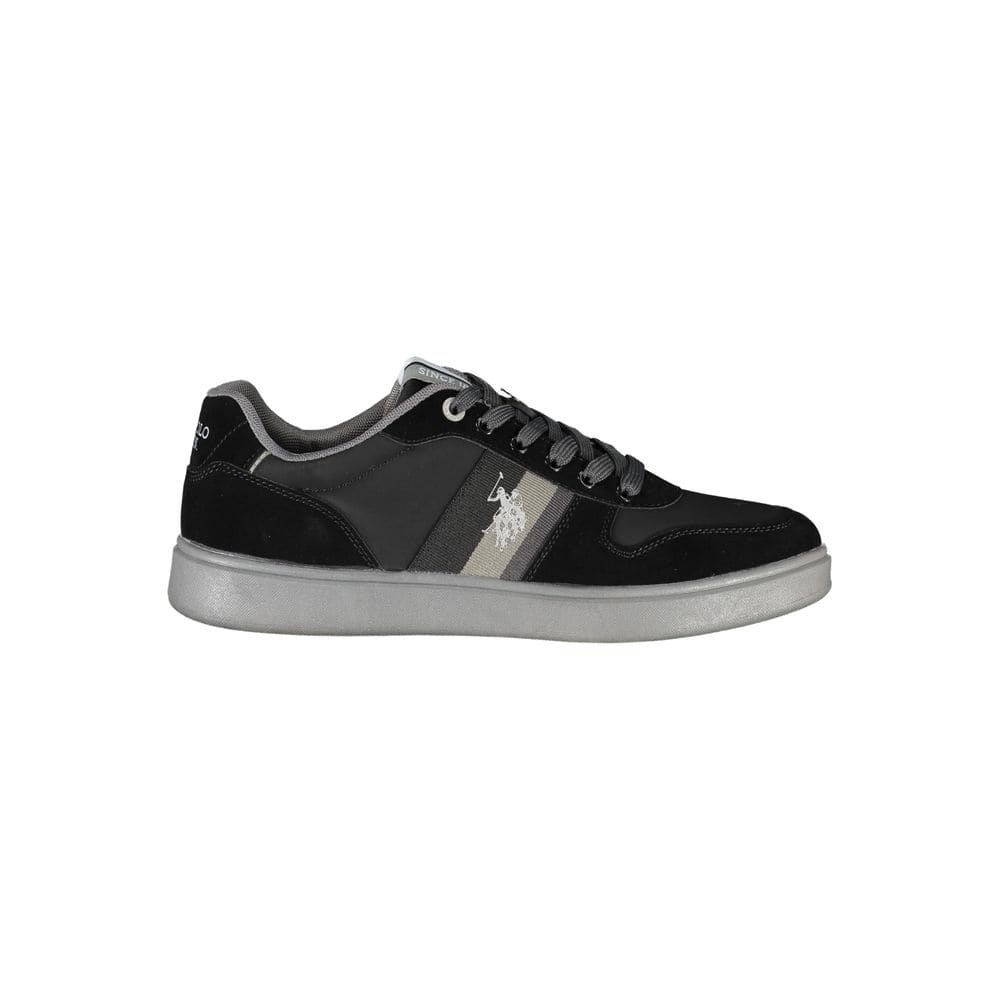 US POLO ASSN. Zapatillas elegantes negras con cordones y detalles en contraste