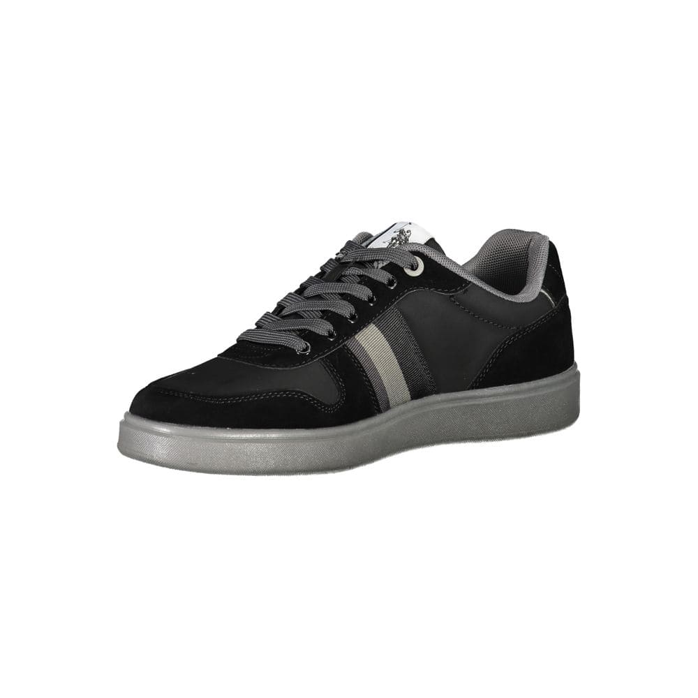 US POLO ASSN. Zapatillas elegantes negras con cordones y detalles en contraste