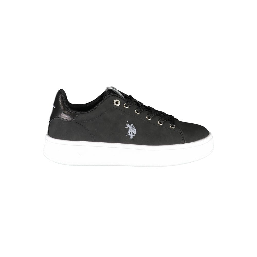 Baskets de sport à lacets noires chics avec logo US POLO ASSN.