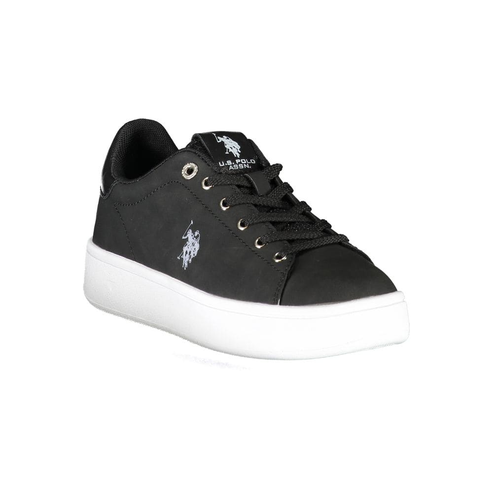 Baskets de sport à lacets noires chics avec logo US POLO ASSN.