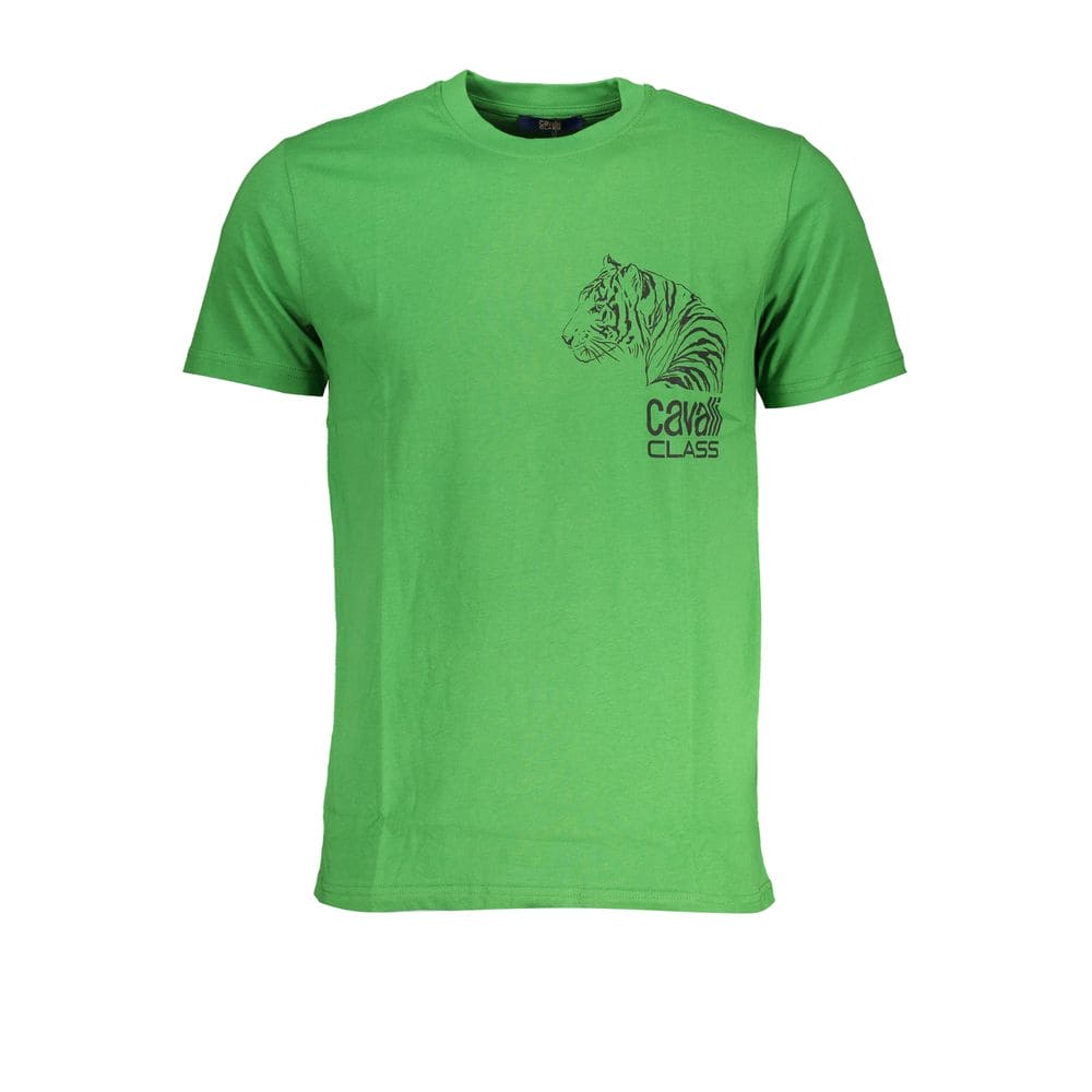 Camiseta de algodón verde Cavalli Class