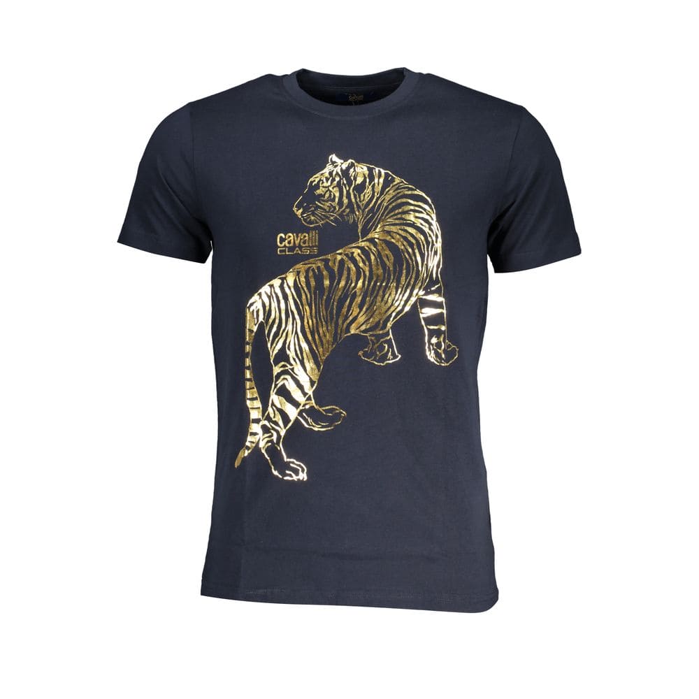 Camiseta de algodón azul Cavalli Class