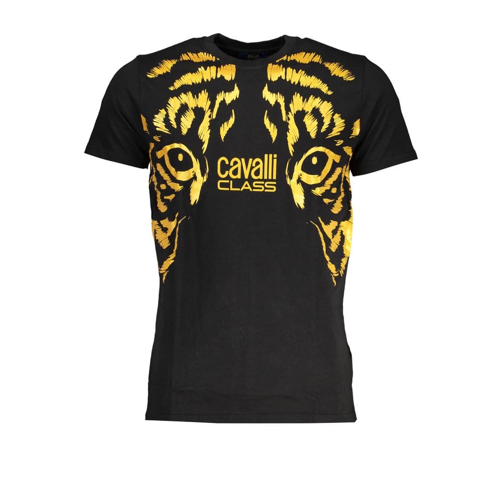 Camiseta de algodón negra Cavalli Class