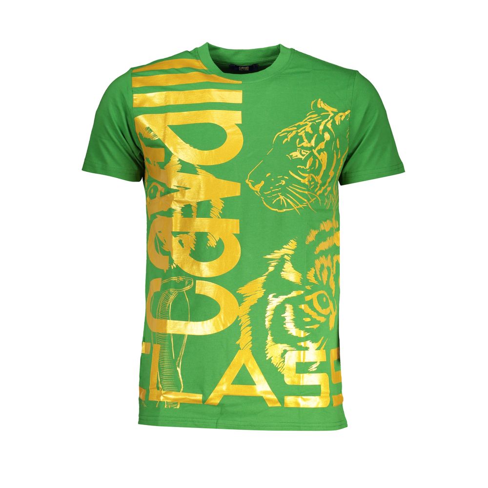 Camiseta de algodón verde Cavalli Class