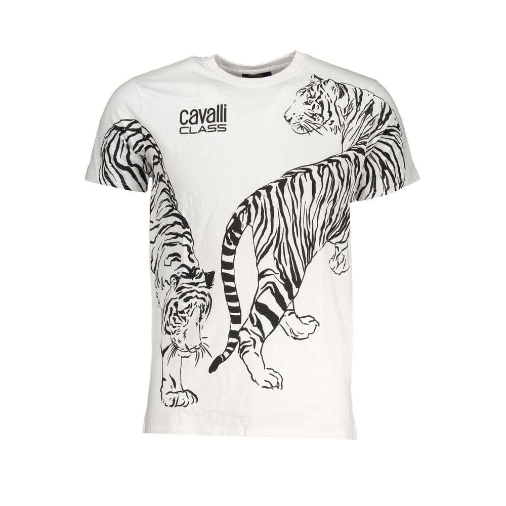 Cavalli Class White Cotton T-Shirt