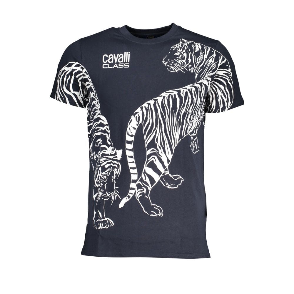 Camiseta de algodón azul Cavalli Class