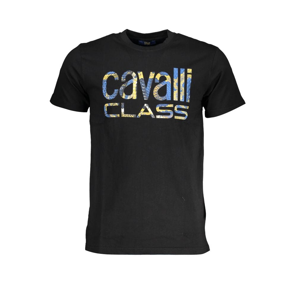 Camiseta de algodón negra Cavalli Class