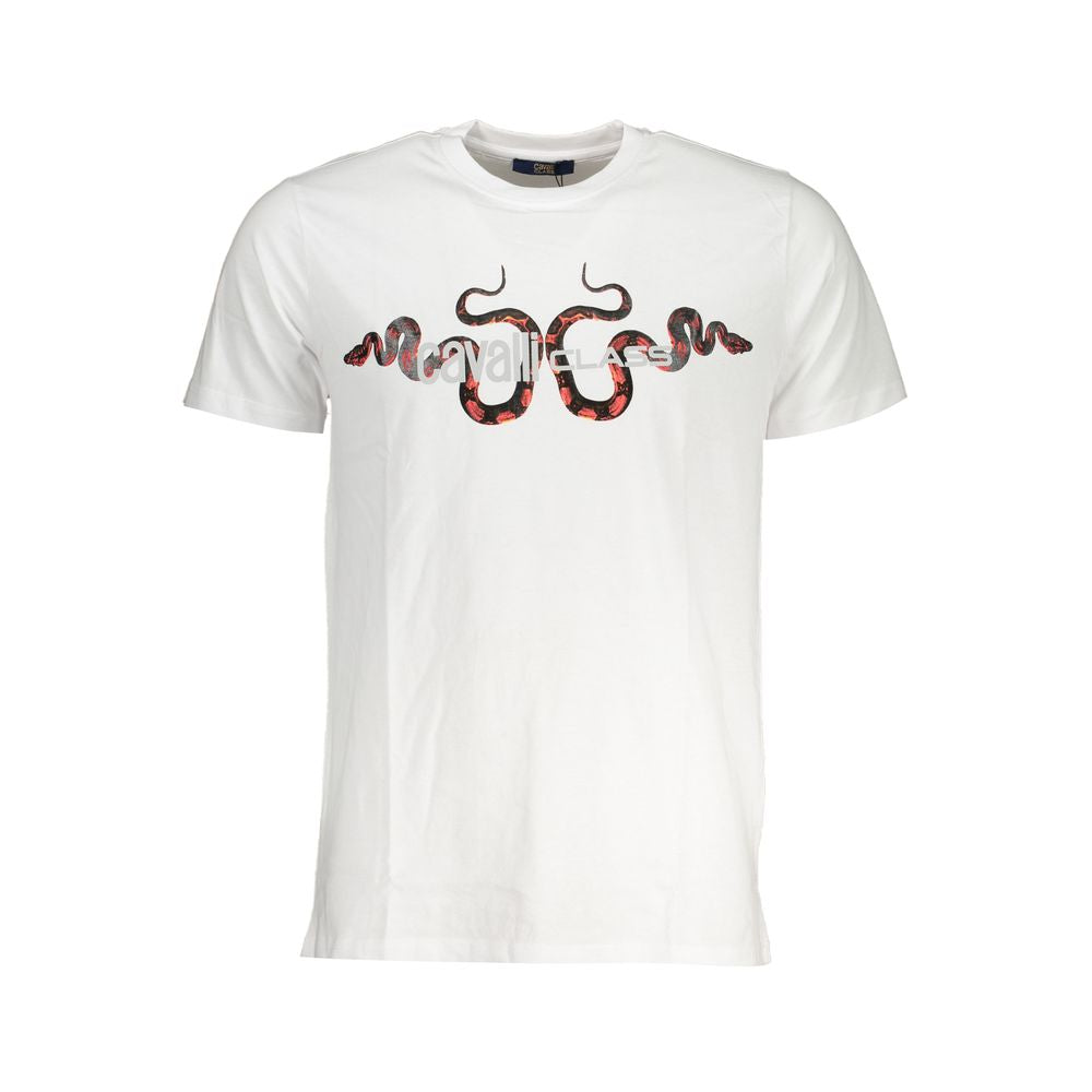 Camiseta de algodón blanca de la clase Cavalli