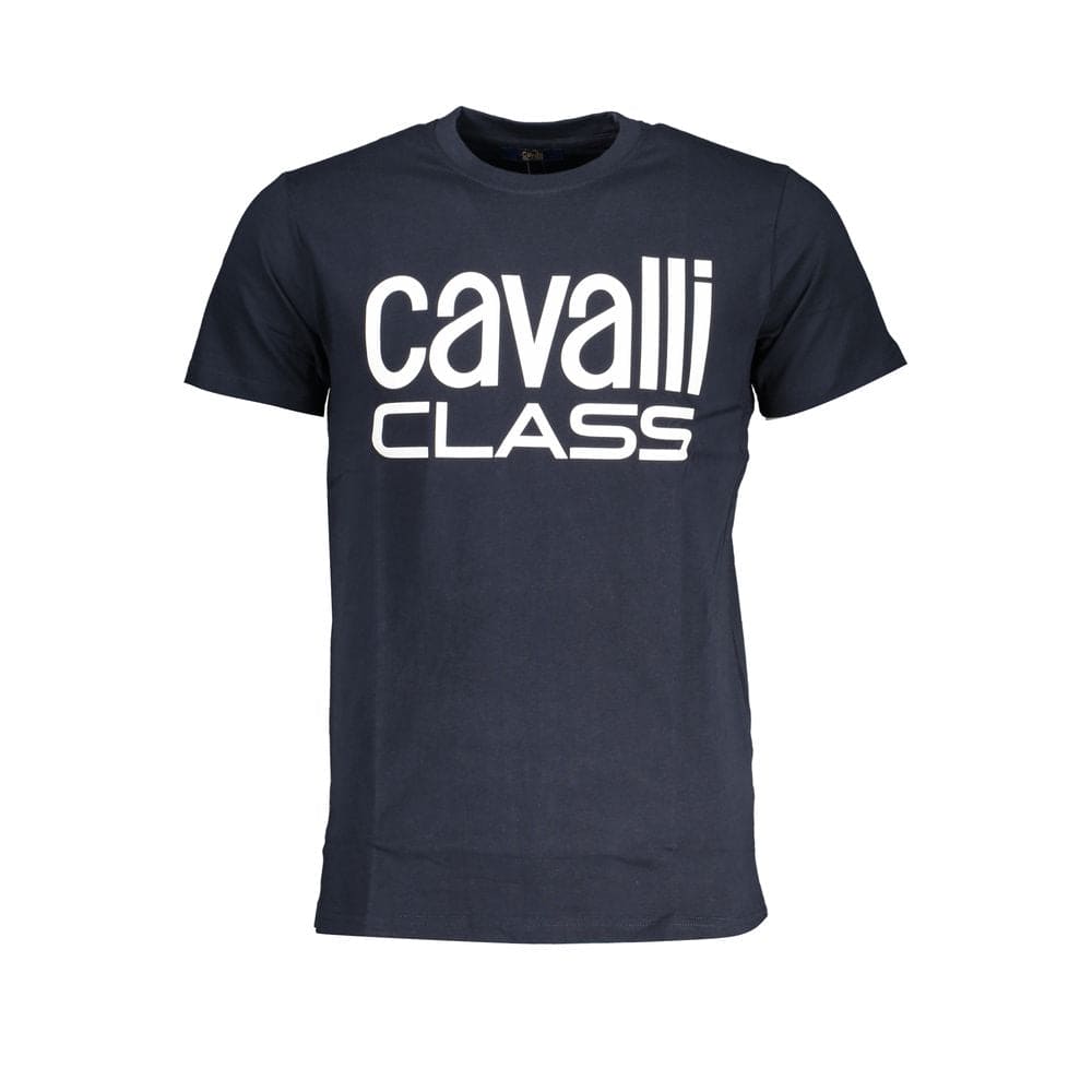 Camiseta de algodón azul Cavalli Class