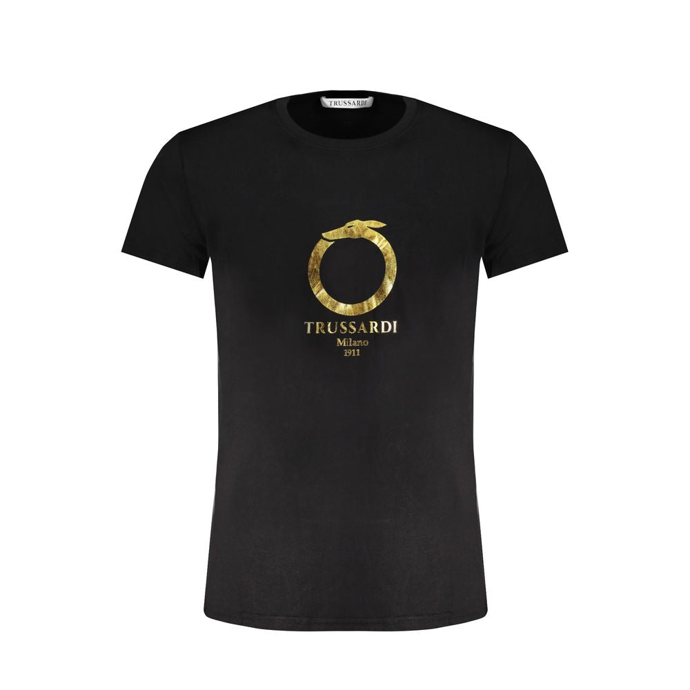 Camiseta de algodón negra Trussardi