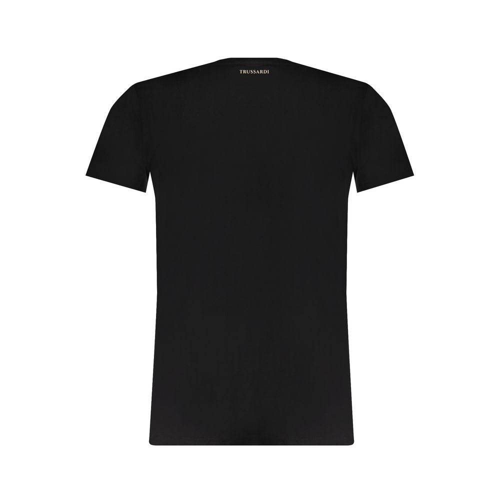 Camiseta de algodón negra Trussardi