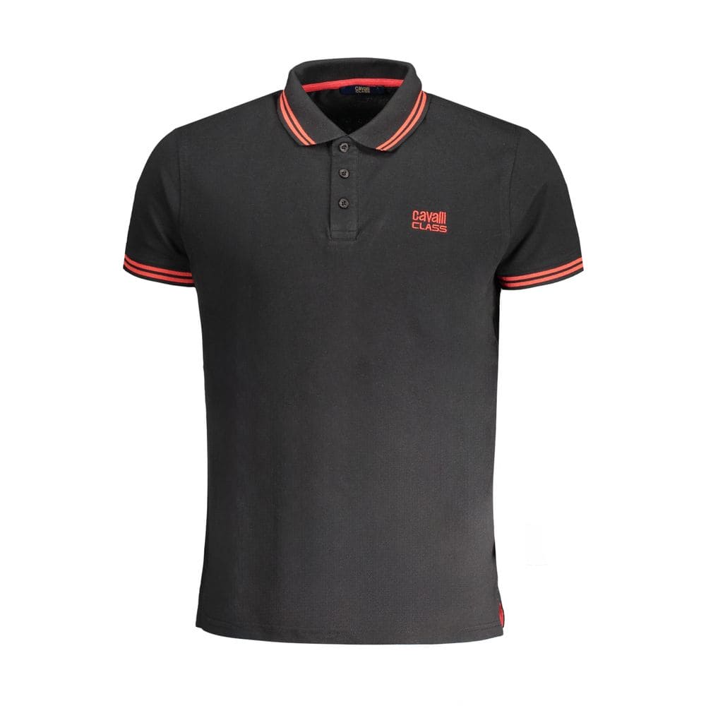 Polo de algodón negro Cavalli Class