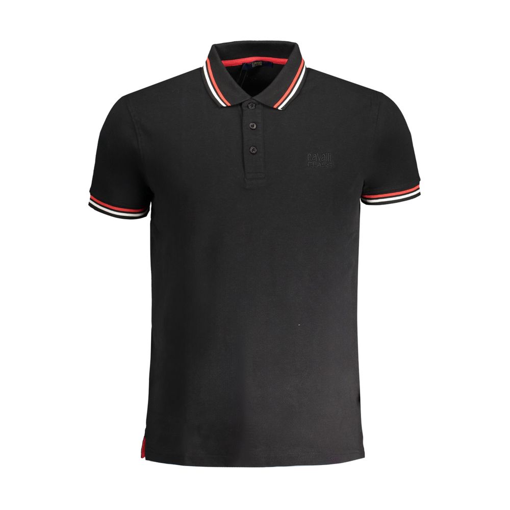 Polo de algodón negro Cavalli Class