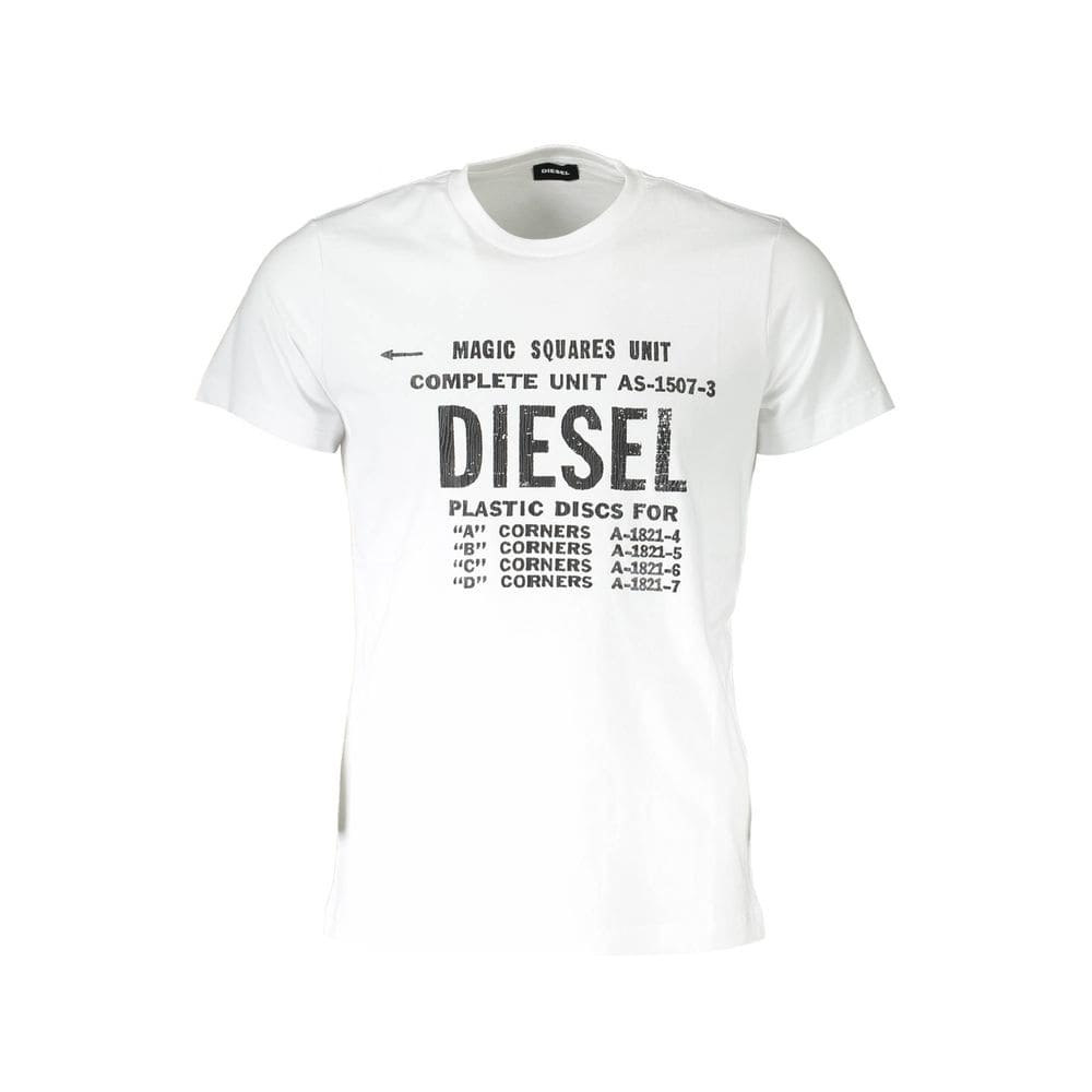 T-shirt ras du cou blanc élégant à imprimé Diesel