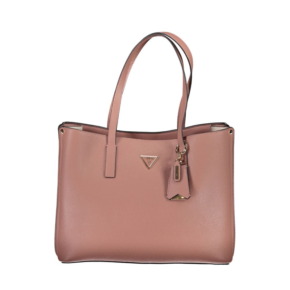 Bolso de mano de polietileno rosa Guess Jeans