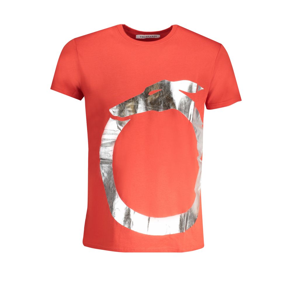 T-shirt en coton rouge Trussardi