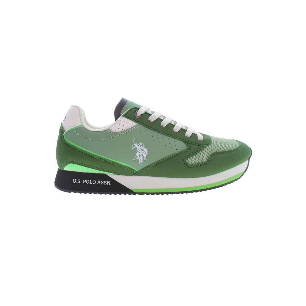 US POLO ASSN. Zapatillas elegantes de color verde con detalles de logotipo icónicos