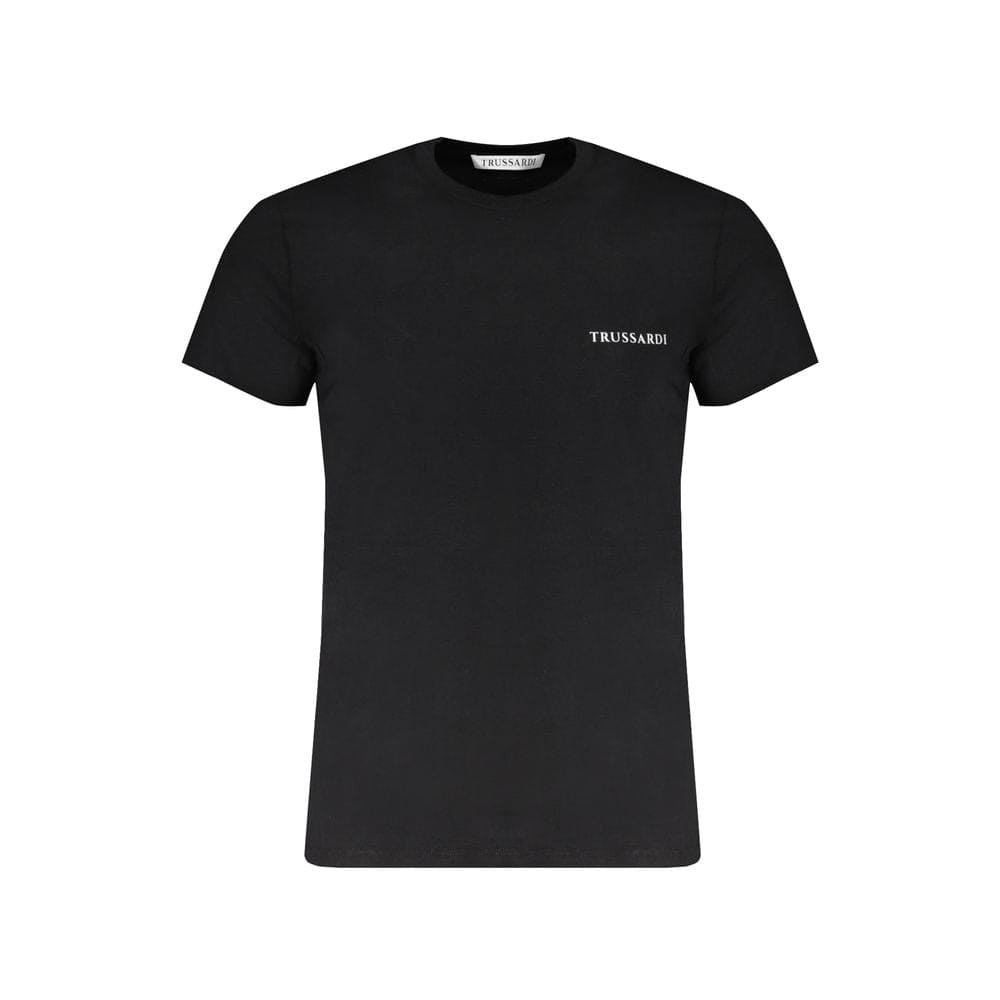 Camiseta de algodón negra Trussardi