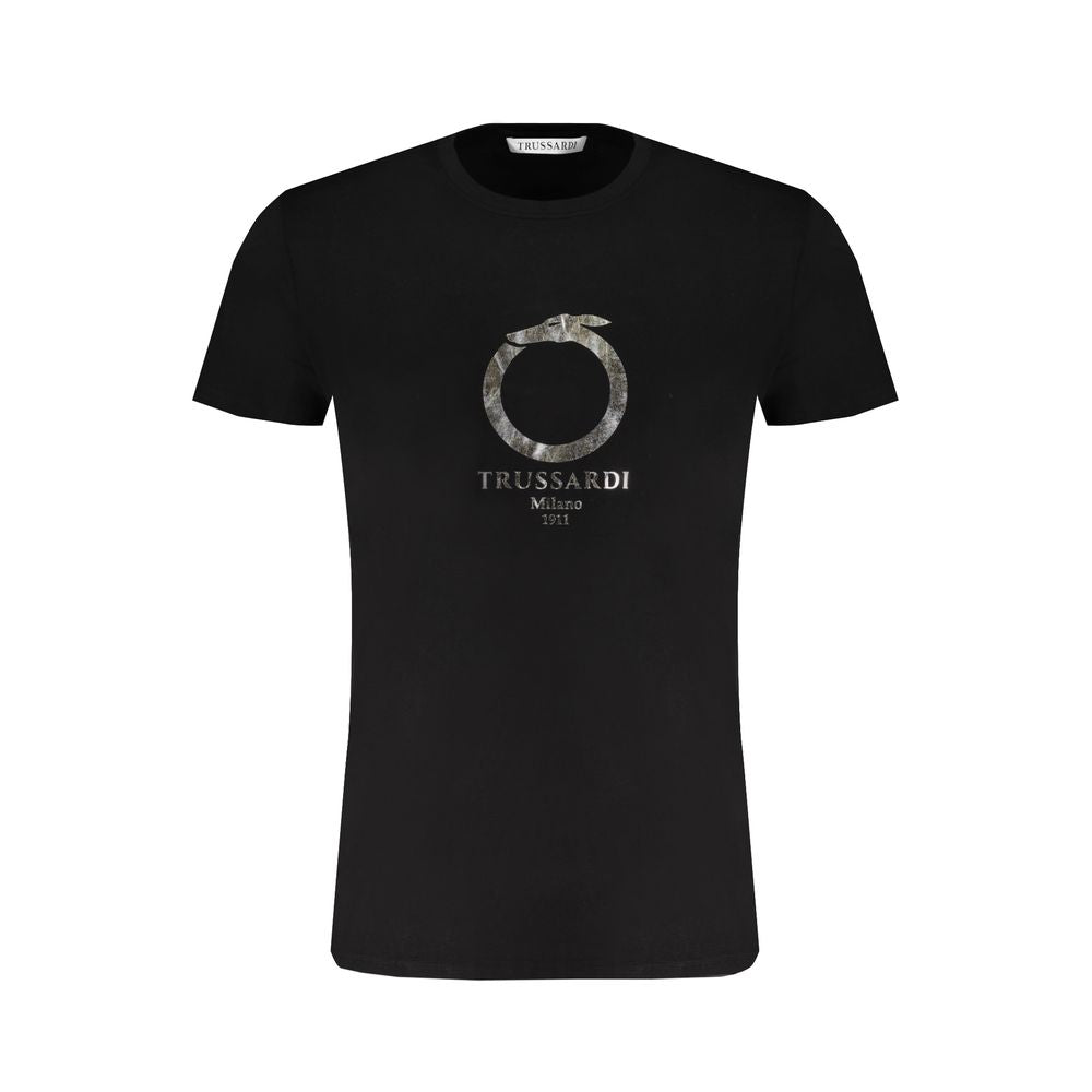 Camiseta de algodón negra Trussardi