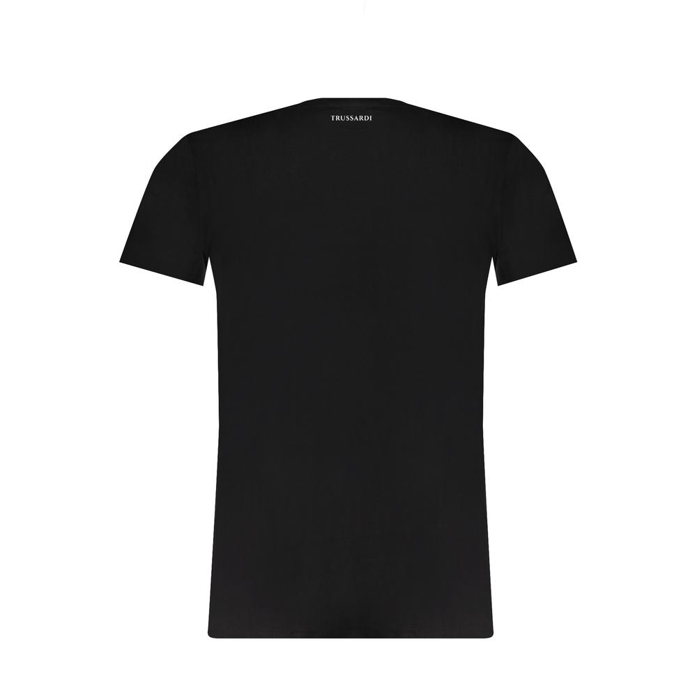 Camiseta de algodón negra Trussardi