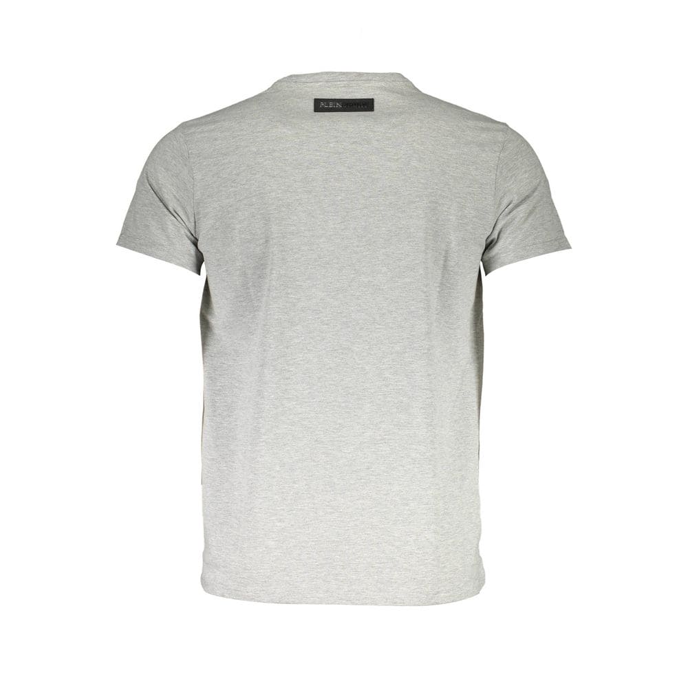 T-shirt ras du cou en coton gris élégant Plein Sport