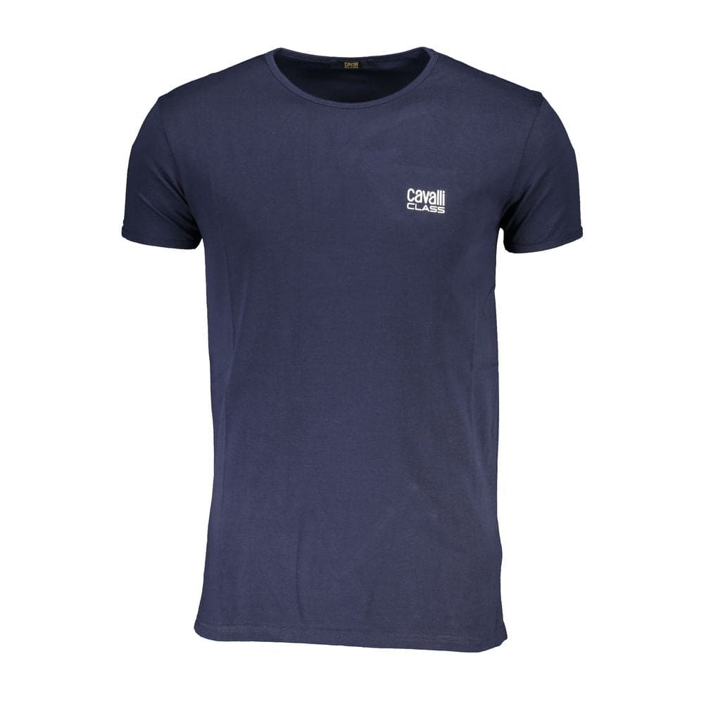 Camiseta de algodón azul Cavalli Class