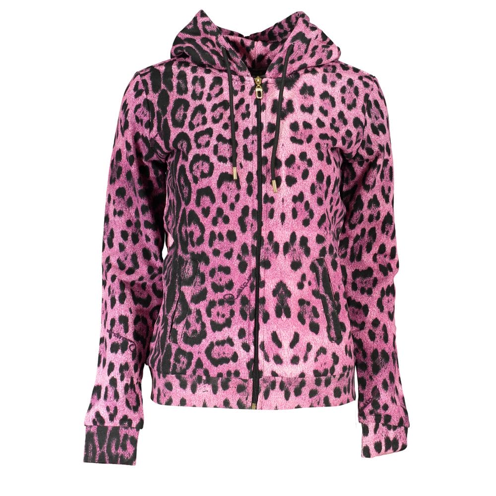 Sudadera con capucha rosa elegante con detalles en contraste de Cavalli Class