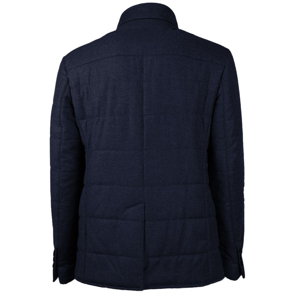 Chaqueta de lana azul fabricada en Italia