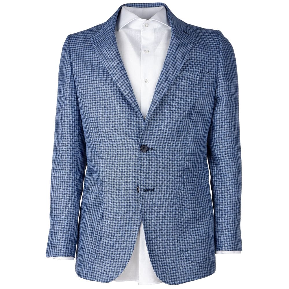 Blazer de lana virgen azul fabricado en Italia