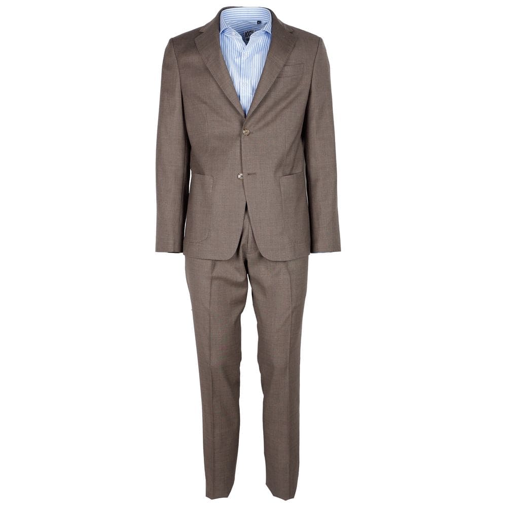 Made in Italy Beige Wool Vergine Suit