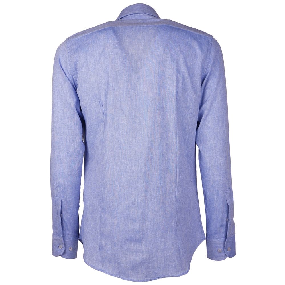 Chemise en coton bleu clair fabriquée en Italie