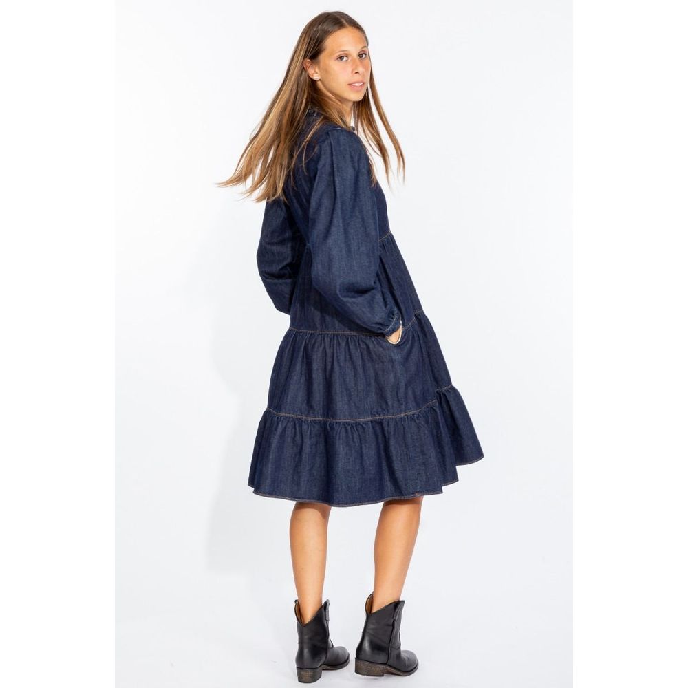 Robe évasée élégante en denim bleu foncé Love Moschino