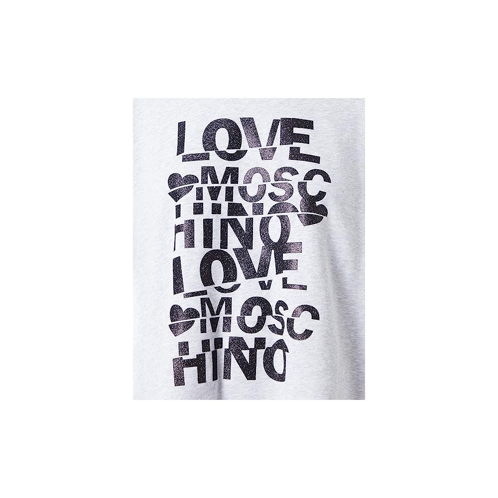 Sweat oversize en coton pailleté Love Moschino - Gris