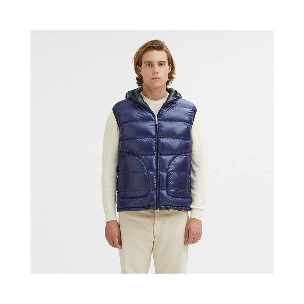 Gilet à capuche réversible Centogrammi en bleu/gris