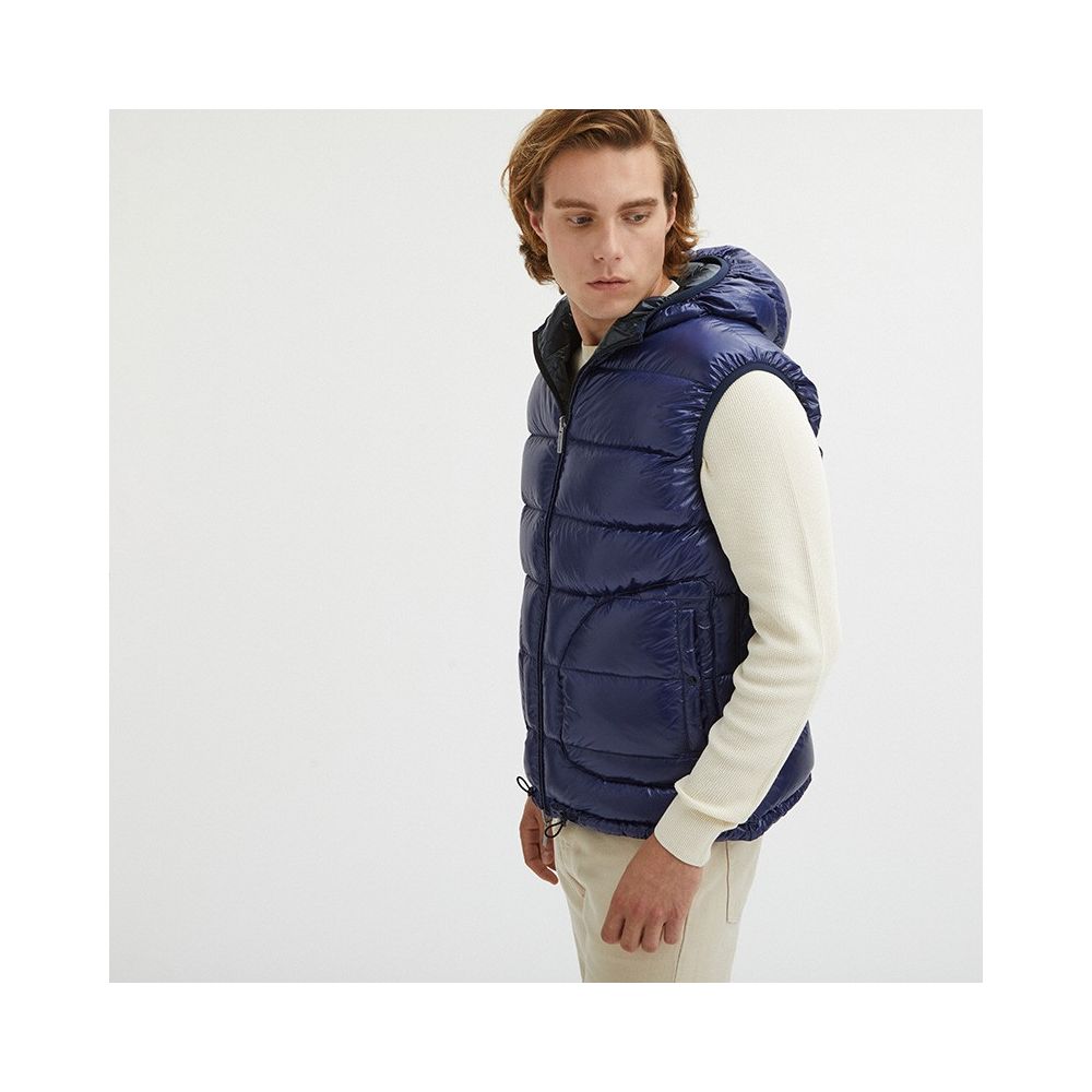 Gilet à capuche réversible Centogrammi en bleu/gris