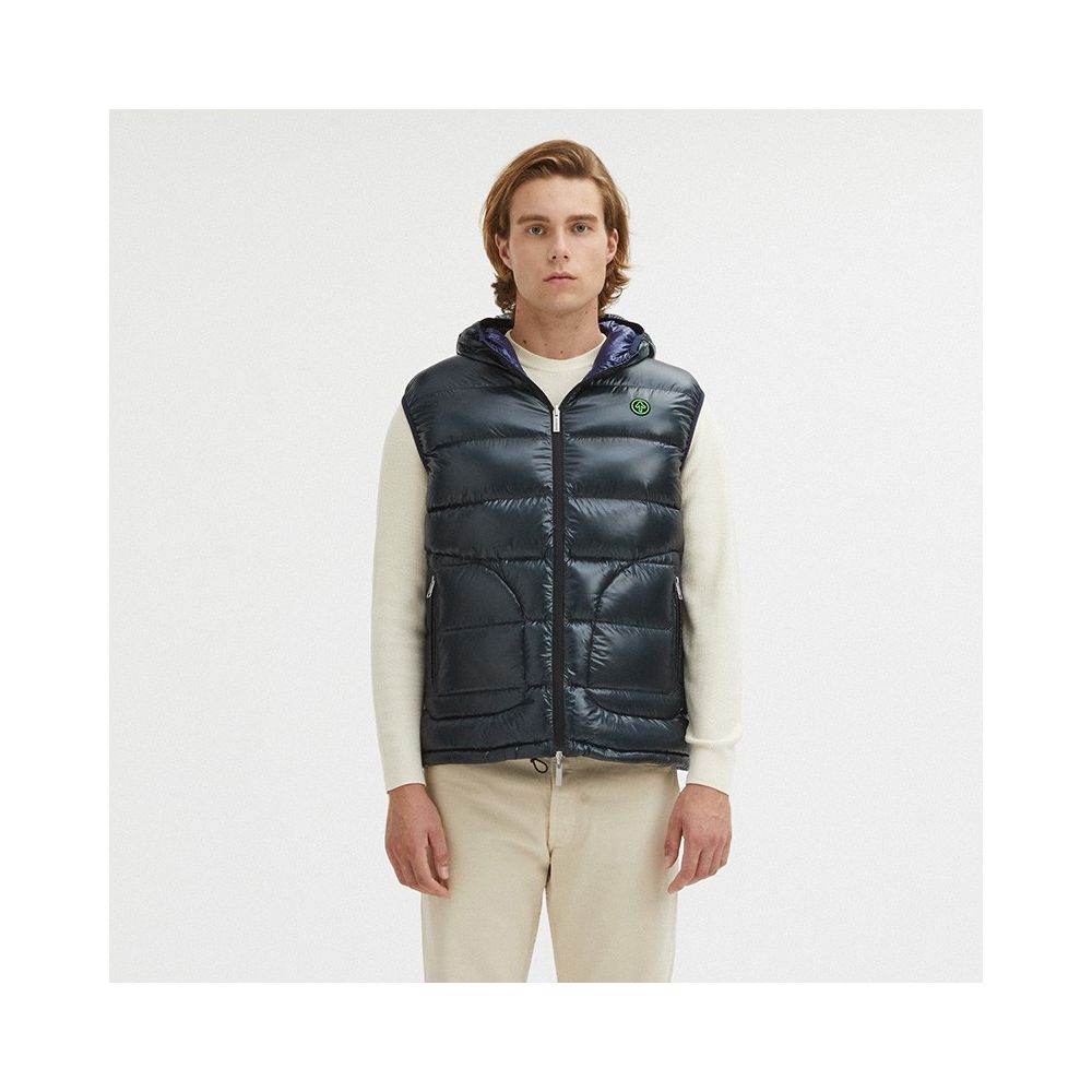 Gilet à capuche réversible Centogrammi en bleu/gris