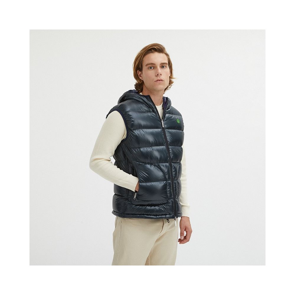 Gilet à capuche réversible Centogrammi en bleu/gris