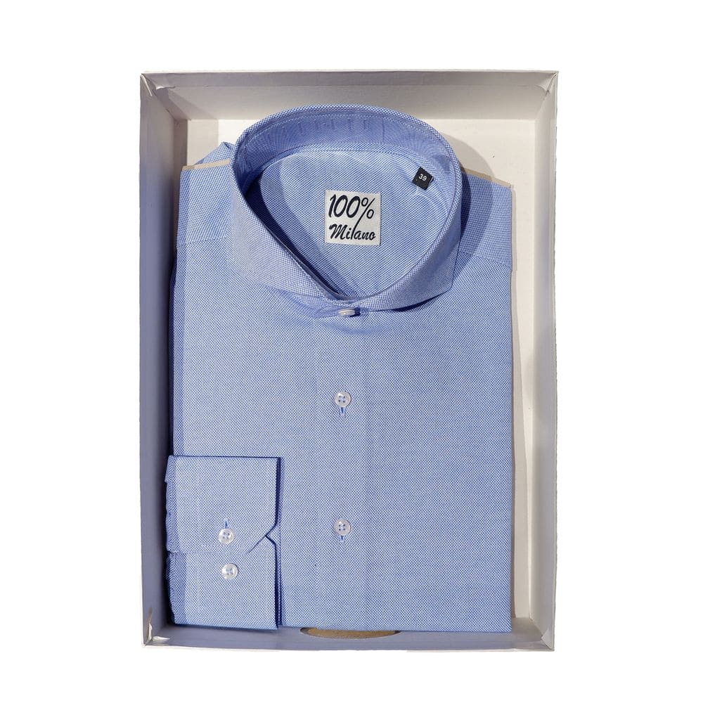 Chemise Oxford bleu clair élégante fabriquée en Italie