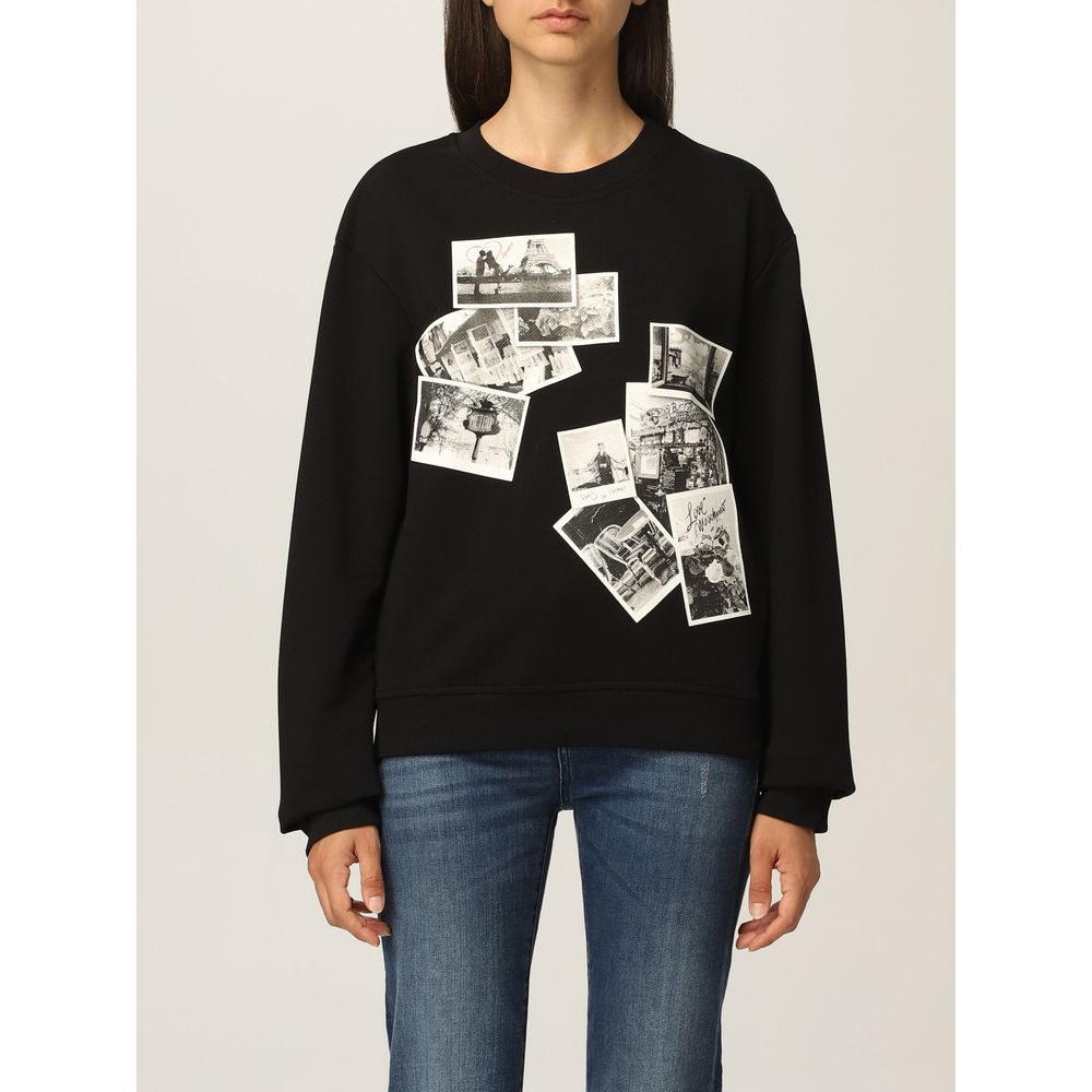 Sweat-shirt noir chic Love Moschino avec emblème du créateur