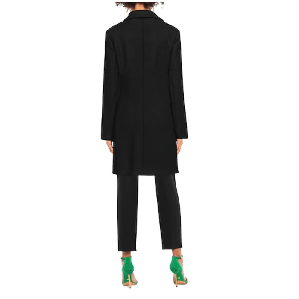 Manteau noir en laine mélangée chic Love Moschino avec détail cœur