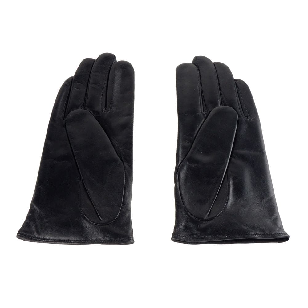 Gants élégants en cuir d'agneau noir et bleu de la collection Cavalli Class