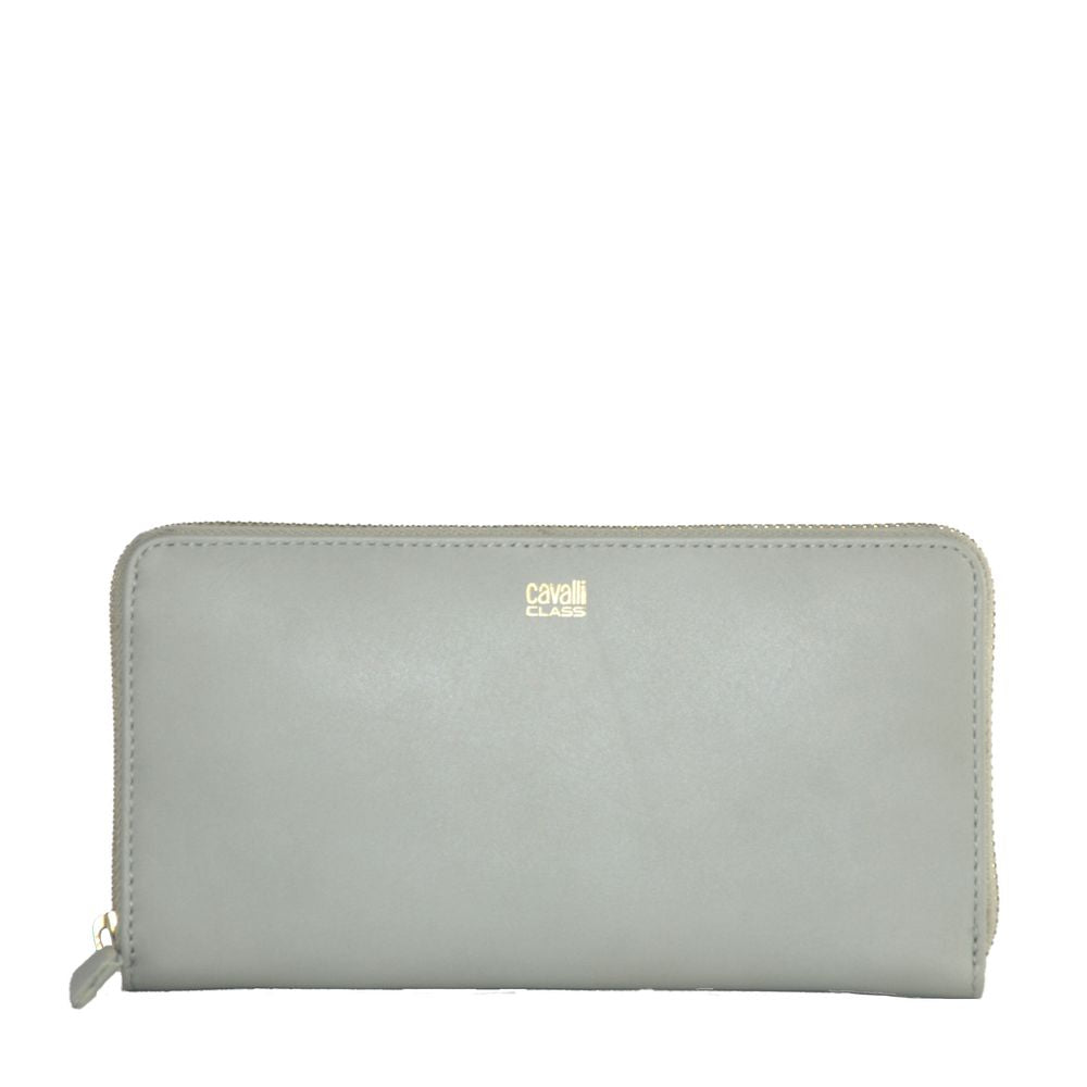 Cartera elegante de piel de becerro gris de Cavalli Class para ella