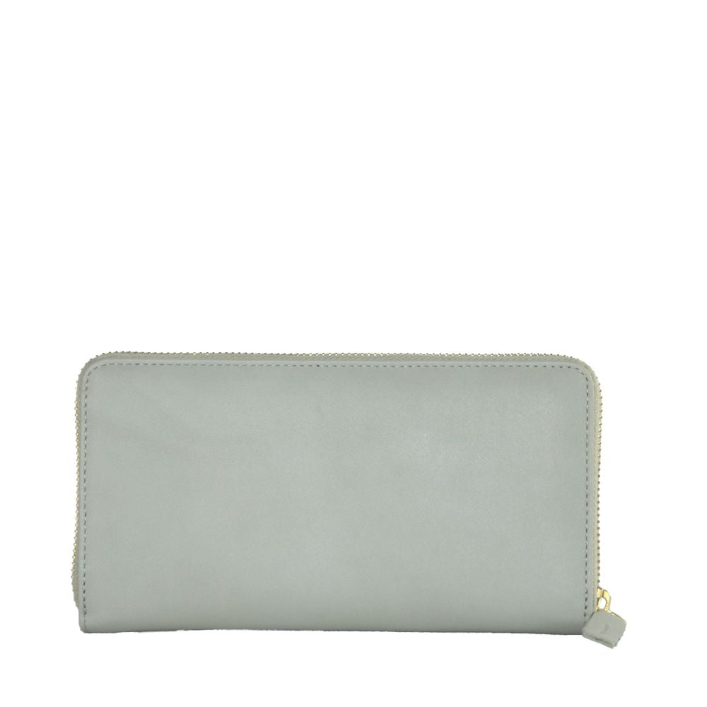 Cartera elegante de piel de becerro gris de Cavalli Class para ella